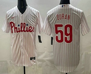 Men's Philadelphia Phillies #59 Jhoan Duran White Cool Base Jersey