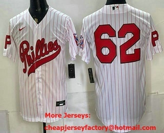 Men's Philadelphia Phillies #62 Jason Kelce White 2026 Field of Dreams Stadium Stitched Jersey