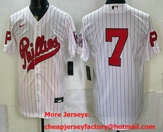 Men's Philadelphia Phillies #7 Trea Turner White 2026 Field of Dreams Stadium Stitched Jersey