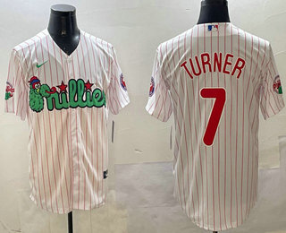 Men's Philadelphia Phillies #7 Trea Turner White Fashion Cool Base Jersey