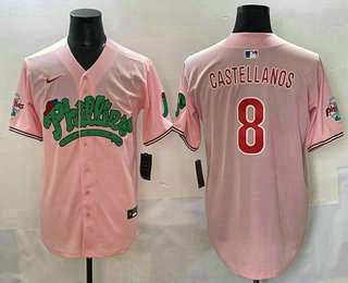 Men's Philadelphia Phillies #8 Nick Castellanos Pink Fashion Limited Jersey