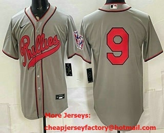 Men's Philadelphia Phillies #9 Whit Merrifield Grey 2026 Field of Dreams Stadium Stitched Jersey