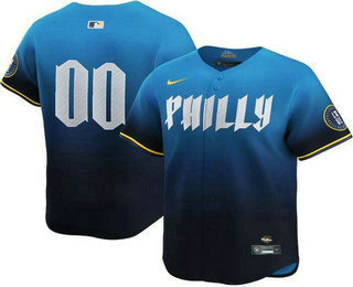 Men's Philadelphia Phillies Customized Blue 2024 City Connect Limited Jersey