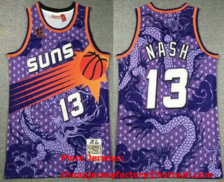 Men's Phoenix Suns #13 Steve Nash Purple Dragon Swingman Jersey