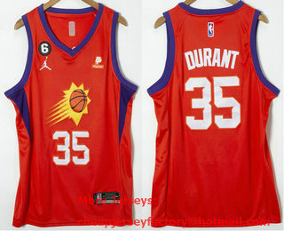 Men's Phoenix Suns #35 Kevin Durant Orange With Patch Statement Edition Stitched Basketball Jersey