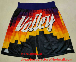 Men's Phoenix Suns Black Big Face Mitchell Ness Hardwood Classics Soul Swingman Throwback Shorts