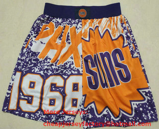 Men's Phoenix Suns Purple Big Face Mitchell Ness Hardwood Classics Soul Swingman Throwback Shorts