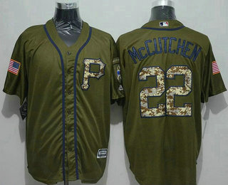 Men's Pittsburgh Pirates #22 Andrew McCutchen Green Salute to Service Jersey