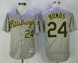Men's Pittsburgh Pirates #24 Barry Bonds Gray 1997 Throwback Turn Back The Clock MLB Collection Jersey