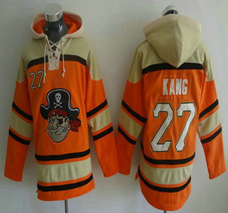 Men's Pittsburgh Pirates #27 Jung-ho Kang Orange MLB Baseball Hoodie