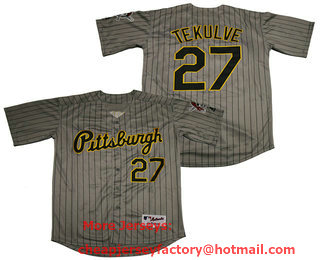 Men's Pittsburgh Pirates #27 Kent Tekulve Gray Pinstripe 1997 Throwback Turn Back The Clock MLB Collection Jersey