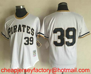Men's Pittsburgh Pirates #39 Dave Parker White Pullover Cooperstown Collection Stitched MLB Jersey by Mitchell & Ness