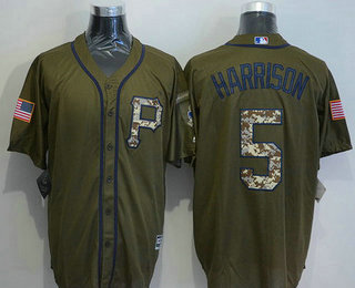 Men's Pittsburgh Pirates #5 Josh Harrison Green Salute to Service Baseball Jersey
