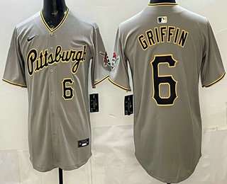 Men's Pittsburgh Pirates #6 Konnor Griffin Grey Limited Jersey