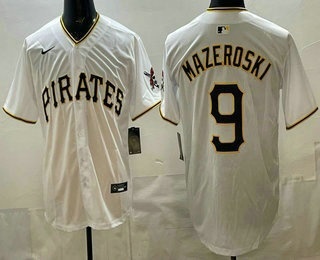 Men's Pittsburgh Pirates #9 Bill Mazeroski White Limited Jersey