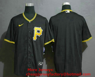 Men's Pittsburgh Pirates Blank Black Stitched MLB Cool Base Nike Jersey