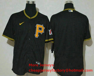 Men's Pittsburgh Pirates Blank Black Stitched MLB Flex Base Nike Jersey
