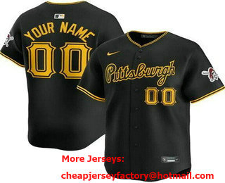 Men's Pittsburgh Pirates Customized Black Alternate Limited Jersey