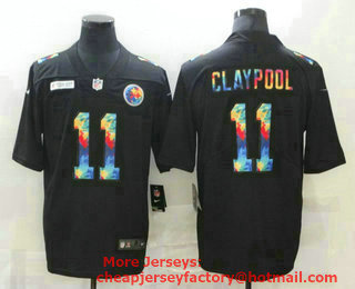 Men's Pittsburgh Steelers #11 Chase Claypool Multi-Color Black 2020 NFL Crucial Catch Vapor Untouchable Nike Limited Jersey