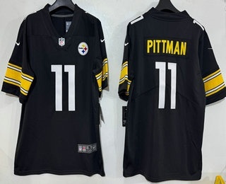 Men's Pittsburgh Steelers #11 Michael Pittman Jr Limited Black Vapor Jersey