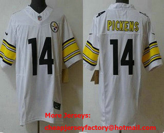 Men's Pittsburgh Steelers #14 George Pickens Limited White FUSE Vapor Jersey
