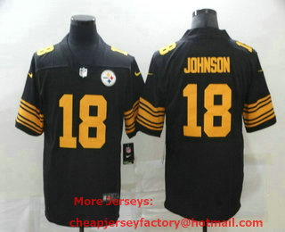 Men's Pittsburgh Steelers #18 Diontae Johnson Black 2020 Color Rush Stitched NFL Nike Limited Jersey