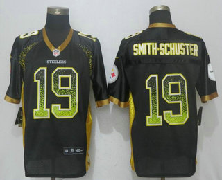 Men's Pittsburgh Steelers #19 JuJu Smith-Schuster Black Drift Stitched NFL Nike Fashion Jersey
