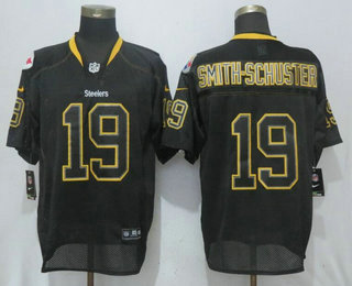 Men's Pittsburgh Steelers #19 JuJu Smith-Schuster Lights Out Black Stitched NFL Nike Elite Jersey