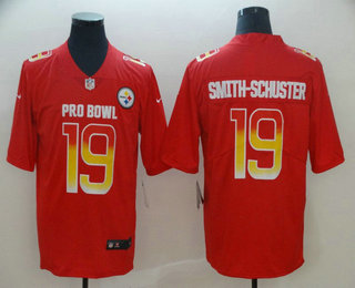 Men's Pittsburgh Steelers #19 JuJu Smith-Schuster Red 2019 Pro Bowl Vapor Untouchable Stitched NFL Nike Limited Jersey