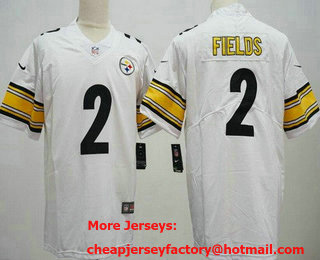 Men's Pittsburgh Steelers #2 Justin Fields Limited White Vapor Jersey