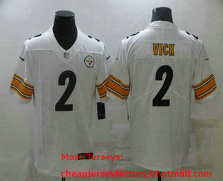 Men's Pittsburgh Steelers #2 Mike Vick White 2021 Vapor Untouchable Stitched NFL Nike Limited Jersey