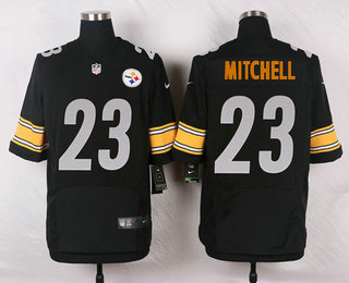 Men's Pittsburgh Steelers #23 Mike Mitchell Black Team Color Stitched NFL Nike Elite Jersey