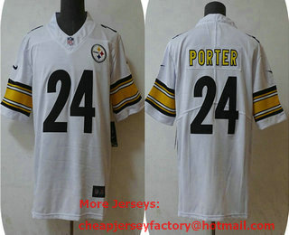 Men's Pittsburgh Steelers #24 Joey Porter Jr White 2023 Vapor Untouchable Limited Stitched Jersey