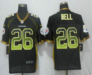 Men's Pittsburgh Steelers #26 Le'Veon Bell Black Drift Stitched NFL Nike Fashion Jersey