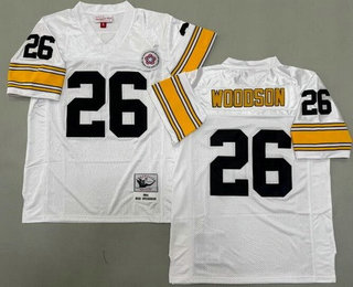 Men's Pittsburgh Steelers #26 Rod Woodson White Alternate 1994 Throwback Jersey