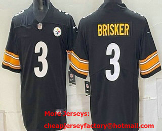 Men's Pittsburgh Steelers #3 Jaquan Brisker Limited Black Vapor Jersey
