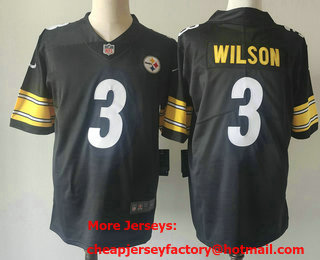 Men's Pittsburgh Steelers #3 Russell Wilson Black Vapor Untouchable Limited Stitched Jersey