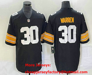 Men's Pittsburgh Steelers #30 Jaylen Warren Black 2023 FUSE Vapor Limited Stitched Throwback Jersey
