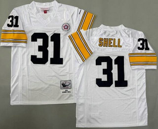 Men's Pittsburgh Steelers #31 Donnie Shell White 1975 Throwback Jersey