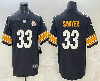 Men's Pittsburgh Steelers #33 Jack Sawyer Black Vapor Limited Stitched Jersey