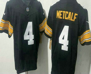 Men's Pittsburgh Steelers #4 DK Metcalf Limited Black Alternate FUSE Vapor Jersey