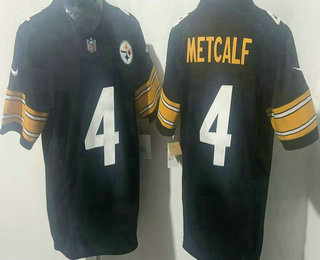 Men's Pittsburgh Steelers #4 DK Metcalf Limited Black FUSE Vapor Jersey