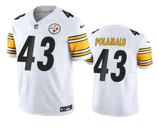 Men's Pittsburgh Steelers #43 Troy Polamalu White 2023 FUSE Vapor Color Rish Limited Football Stitched Jersey