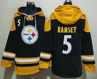 Men's Pittsburgh Steelers #5 Jalen Ramsey Black Ageless Must Have Lace Up Pullover Hoodie