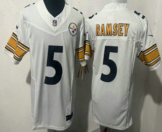 Men's Pittsburgh Steelers #5 Jalen Ramsey Limited White FUSE Vapor Jersey
