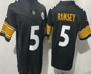 Men's Pittsburgh Steelers #5 Jalen Ramsey Limited Black FUSE Vapor Jersey