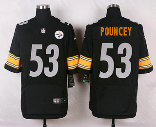 Men's Pittsburgh Steelers #53 Maurkice Pouncey Black Team Color NFL Nike Elite Jersey