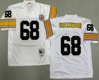 Men's Pittsburgh Steelers #68 LC Greenwood White 1978 Throwback Jersey