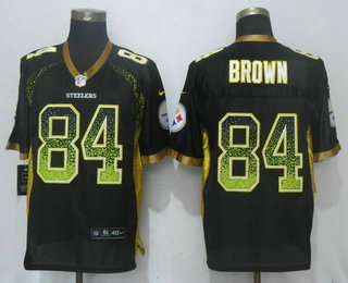 Men's Pittsburgh Steelers #84 Antonio Brown Black Drift Stitched NFL Nike Fashion Jersey