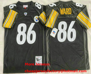 Men's Pittsburgh Steelers #86 Hines Ward Black Throwback Jersey